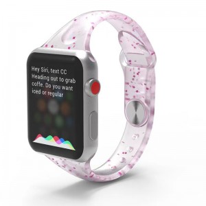 แถบนาฬิกาสร้อยข้อมือซิลิโคนแวววาว