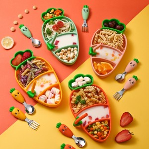 จานอาหารค่ำหัวไชเท้าเด็กซิลิโคน \\\\\\\\\\\\ shib